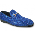 Royal Blue Sparkle Slip-on Tuxedo Shoes